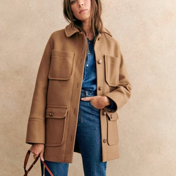 Sezane Paolo Coat in camel